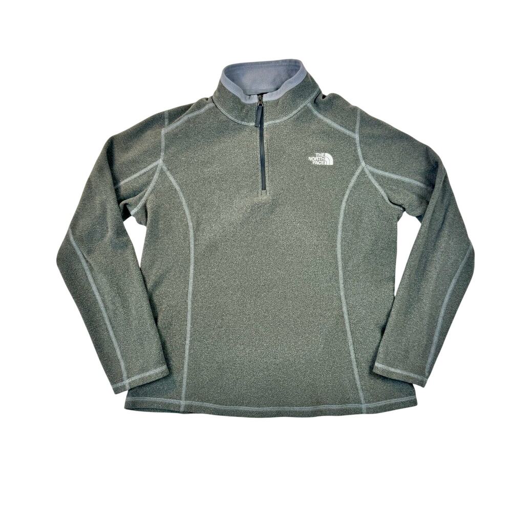 North Face TNF Gray Quarter Zip Fleece Pullover Women's Large Outdoor Gorpcore